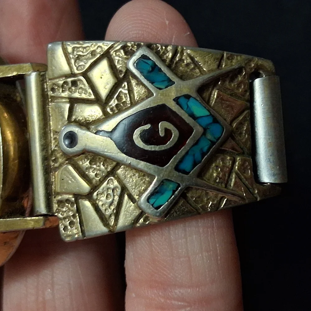 Helbros Gold Masonic Quartz Watch